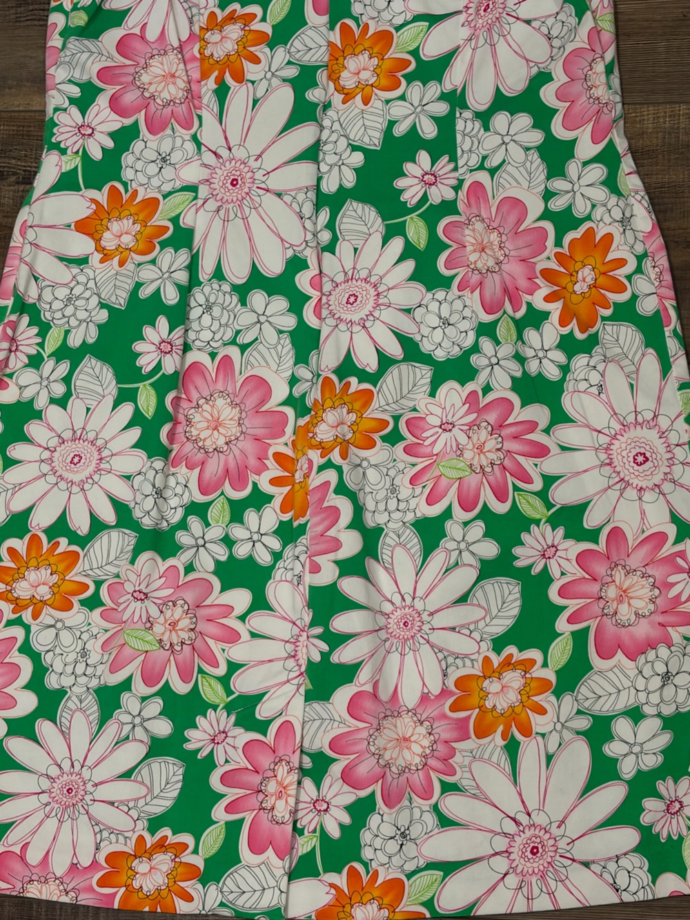 Chadwicks Green Floral A-Line Midi Dress with Pink & Orange Blooms - Picture 11 of 12